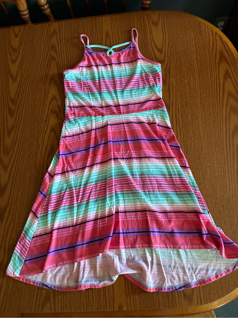 The Children's Place Pink and Aqua Striped Tank Dress